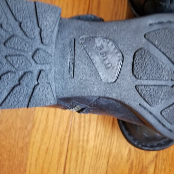 Born Raisa Black Leather Ankle Boots Size 6 - Picture 3 of 4